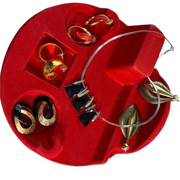 Lot of 5 Estate Bold Statement Earrings 1.5-3" Fashion Lightweight Necklace - Picture 9 of 10